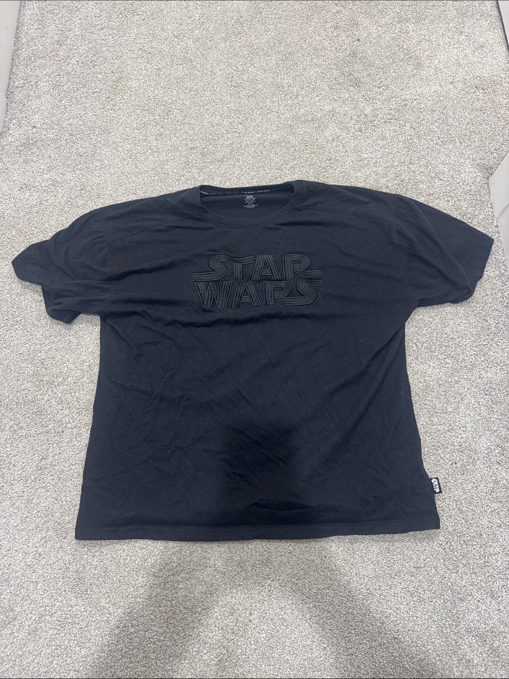Star Wars Black Embroidered Logo Short Sleeve Tee